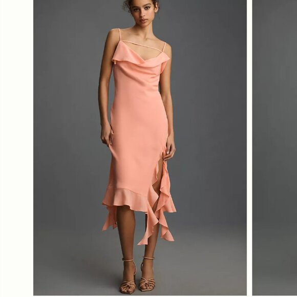 Brand New Mare Mare Sleeveless Draped Asymmetrical Midi Dress - Picture 4 of 16